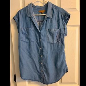 Jean short sleeve button down